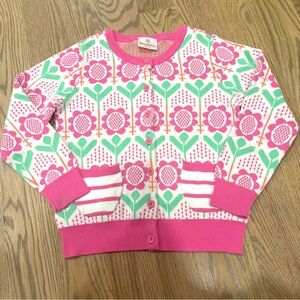 NWOT Hanna Andersson 100% Cotton Floral Cardigan size 120 (6-7T)